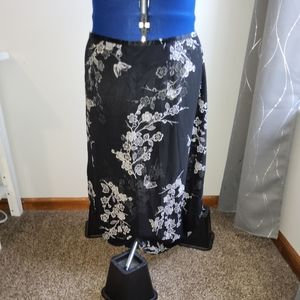Black floral skirt